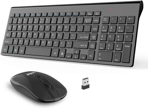 Best Keyboards 2021 LeadsaiL Compact Quiet Wireless Keyboard and Mouse Combo (Light Black)