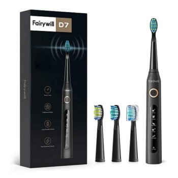 Top Fifty Gadgets Fairywill Electric Toothbrush Powerful Sonic Cleaning - ADA Accepted Rechargeable Toothbrush with 5 Modes, 4 Brush Heads, 4 Hr Charge Last 30 Days Whitening Toothbrush