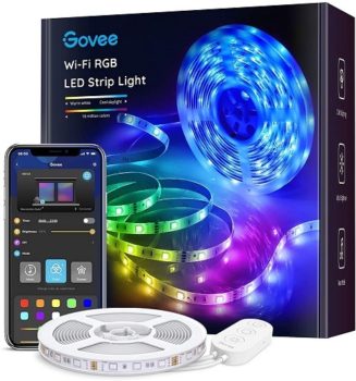Top Fifty Gadgets Govee Smart LED Strip Lights, 16.4ft Wi-Fi LED Lights Work with Alexa and Google Assistant, Bright 5050 LEDs, 16 Million Colors with App Control and Music Sync