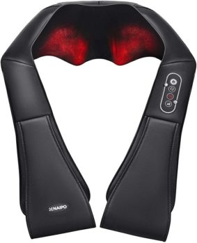 Top Fifty Gadgets Naipo Shiatsu Back and Neck Massager with Heat Deep Kneading Massage