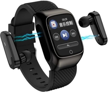 Top Fifty Gadgets S300 2 in 1 TWS Smart Bracelet Wireless Bluetooth Headset Combo Smart Watch For Men