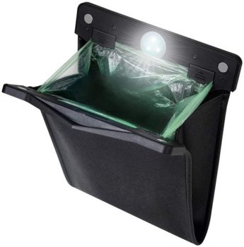Top Fifty Gadgets yicheyiyou Smart LED Car Trash Can Waterproof Garbage Cans (Black-1pack)