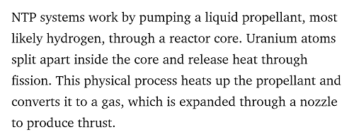 Nuclear Thermal Rocket Statement DaRPA