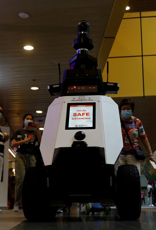 Patrol Robots reminding the public