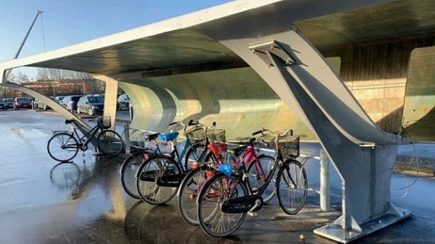 Here’s An Ingenious Way Of Turning Wind Turbine Blades As Bike Shelters