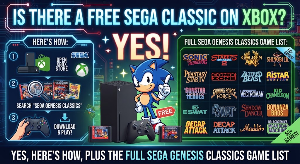 Is There a Free Sega Classic on Xbox? (Yes, Here's How, Plus the Full Sega Genesis Classics Game List)