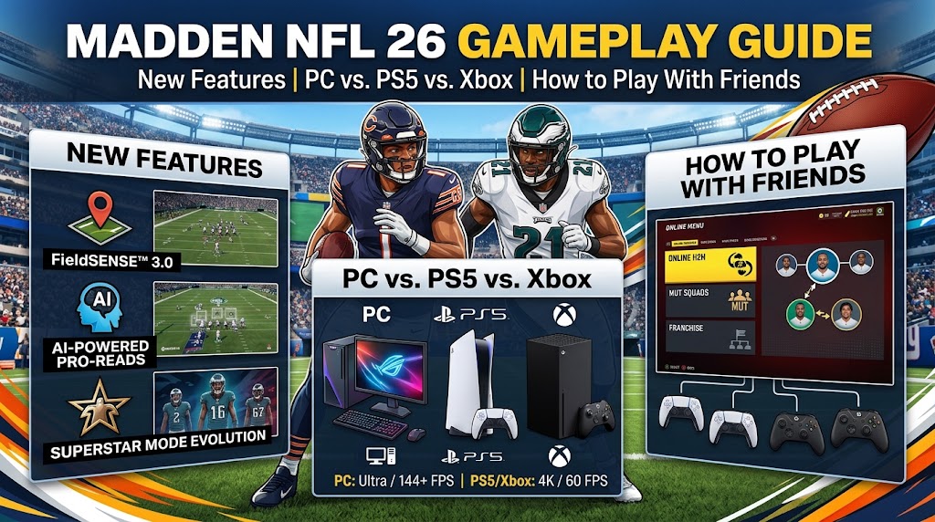 Madden NFL 26 Gameplay Guide: New Features, PC vs. PS5 vs. Xbox, and How to Play With Friends