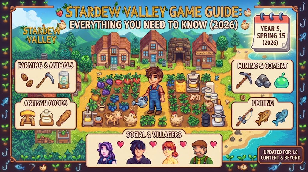 Stardew Valley Game Guide: Everything You Need to Know (2026) Stardew Valley Game Guide: Everything You Need to Know (2026)